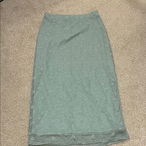Sage green knit skirt